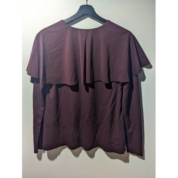 Cos | Draped pullover top in Burgundy/Maroon - Picture 3 of 8